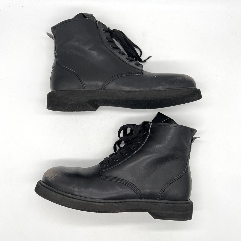 GOLDEN GOOSE Ele Boots Womens 11 Black Leather Distressed Combat Lace Up Grunge - Picture 6 of 16